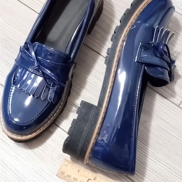 (57-4501) Tassel Loafers Navy Blue Sz 42 (11.5) - Picture 4 of 11